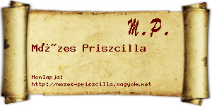 Mózes Priszcilla névjegykártya